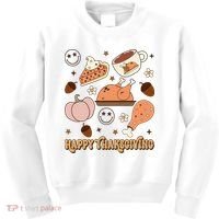 Happy Thanksgiving Groovy Family Thanksgiving Matching Outfits Kids Sweatshirt thumb 0
