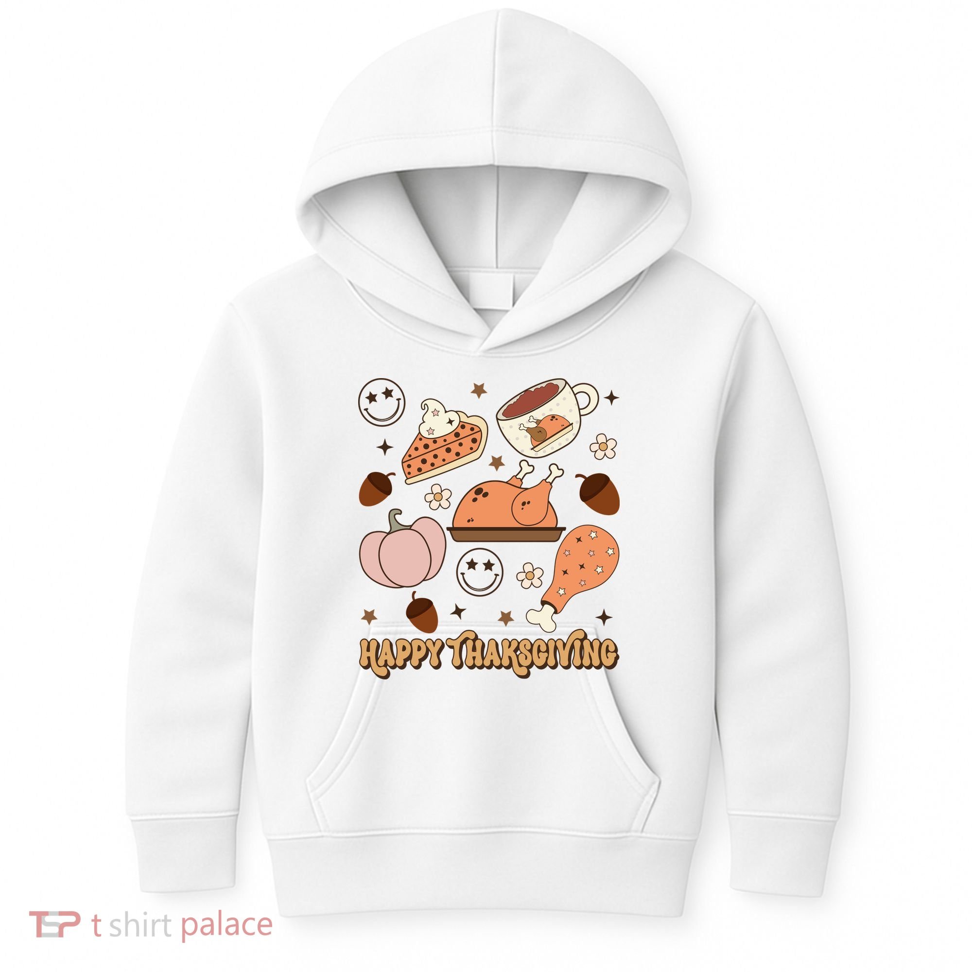 Happy Thanksgiving Groovy Family Thanksgiving Matching Outfits Kids Hoodie