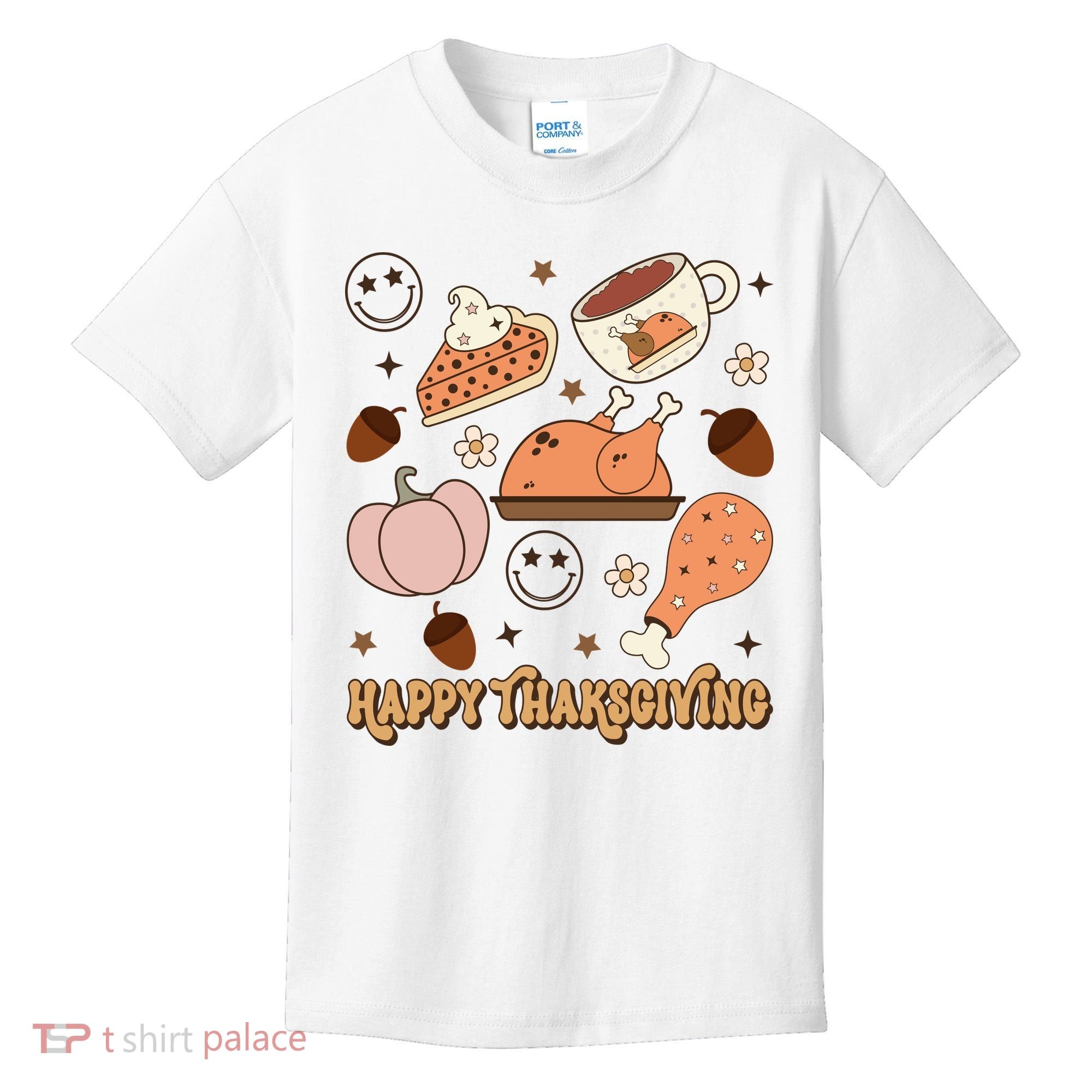 Happy Thanksgiving Groovy Family Thanksgiving Matching Outfits Kids T-Shirt