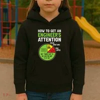 How To Get An Engineer's Attention  Kids Hoodie thumb 3