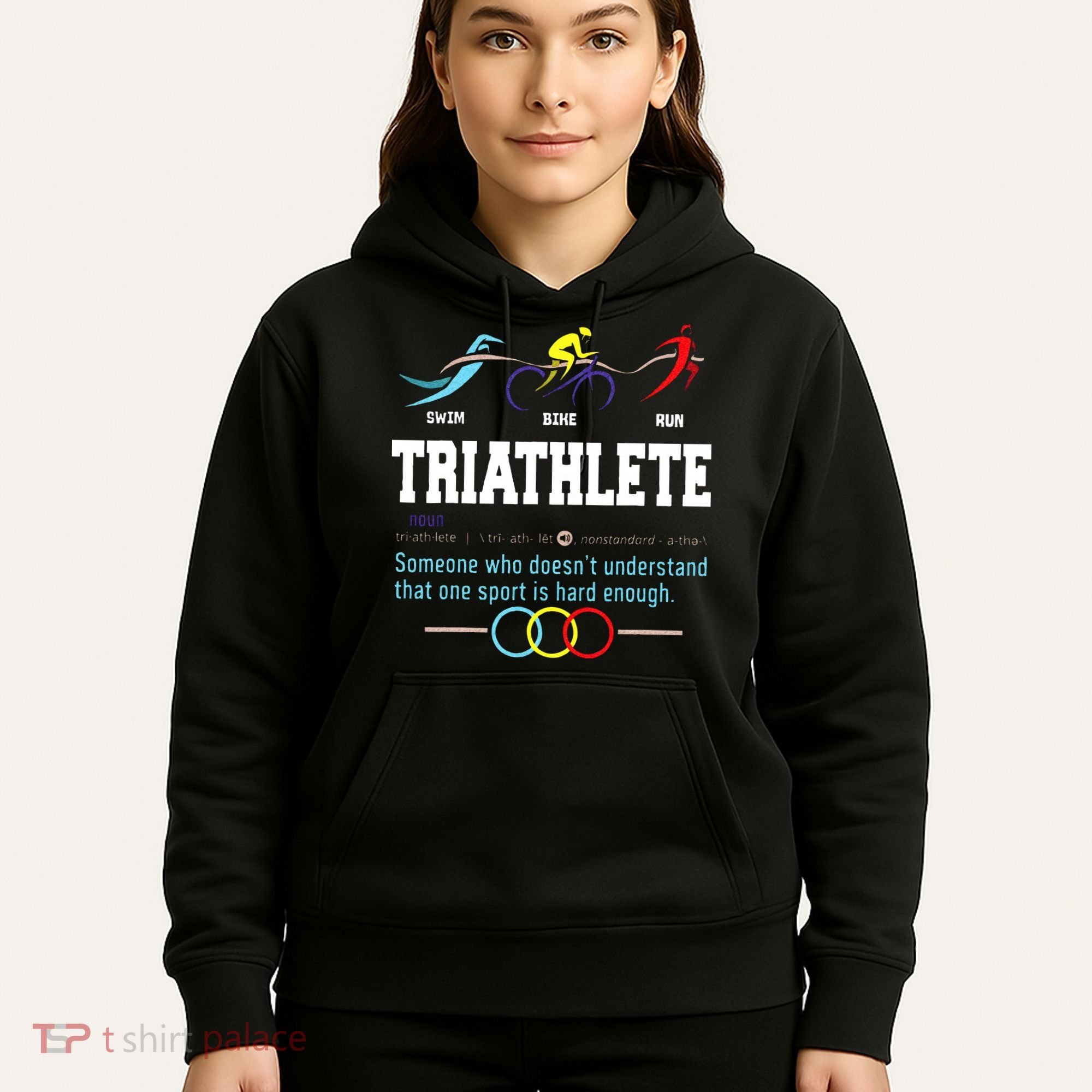 Humorous Triathlon Gift Sports Cycling Running Hoodie