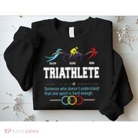 Humorous Triathlon Gift Sports Cycling Running Sweatshirt thumb 2