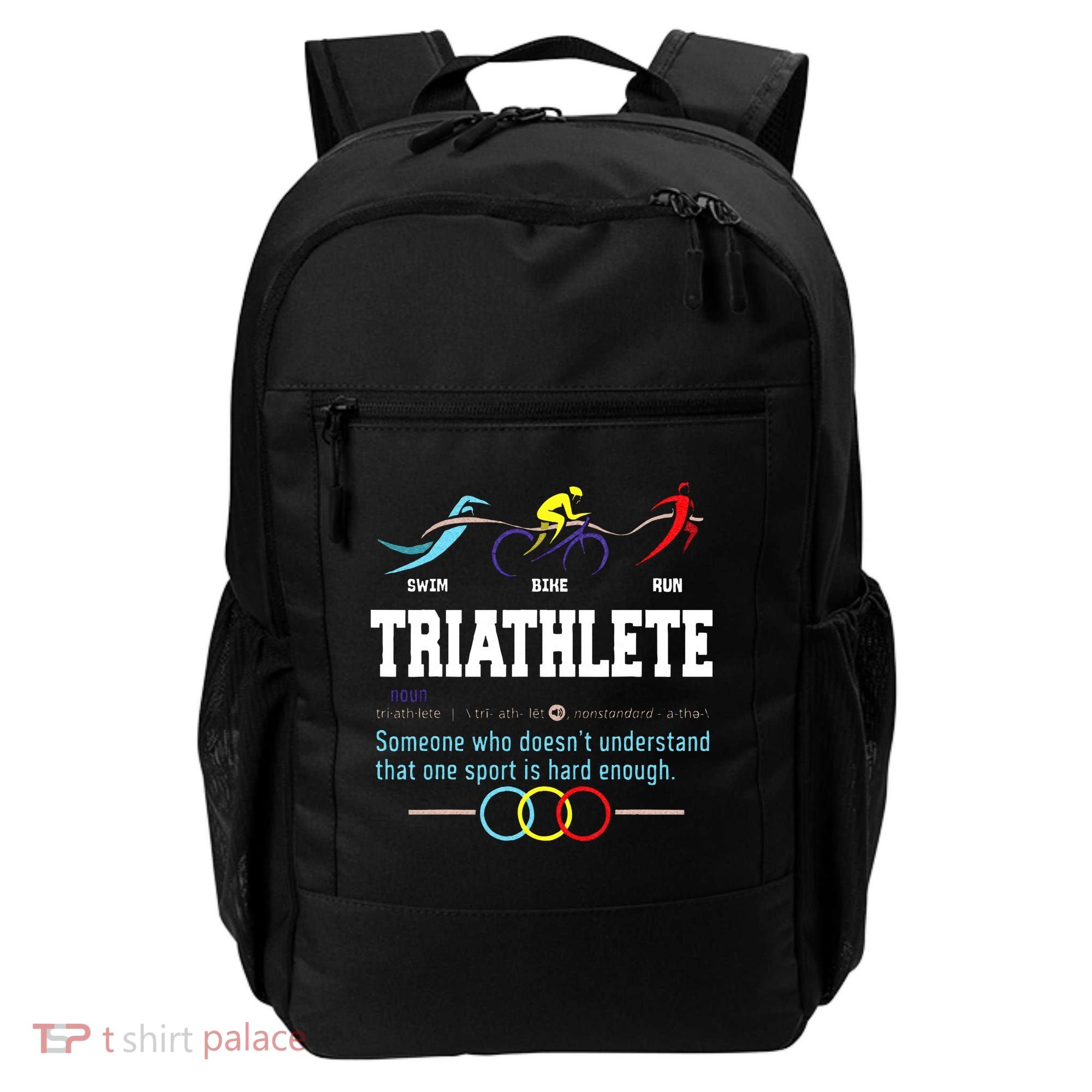 Humorous Triathlon Gift Sports Cycling Running Backpack