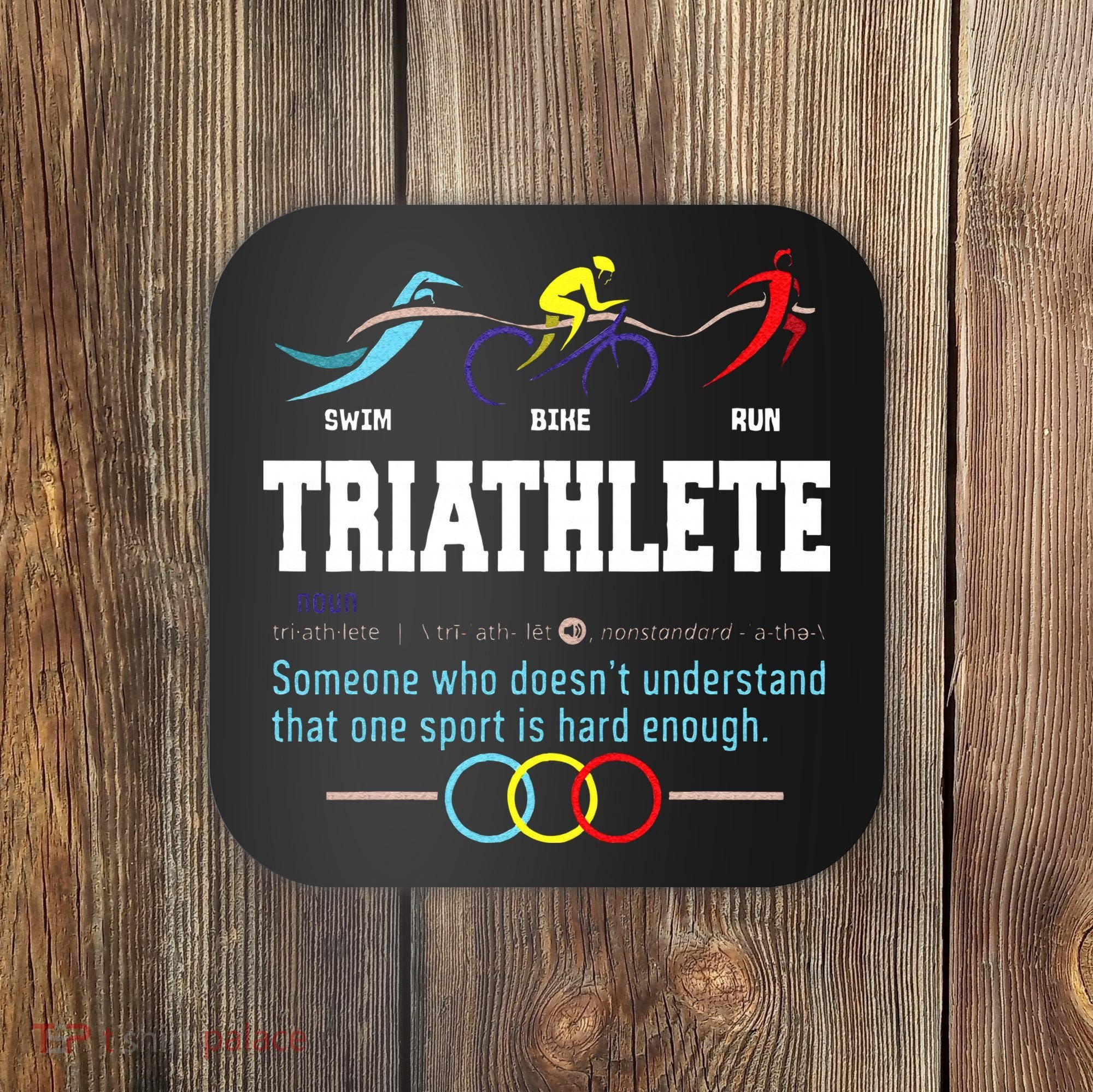 Humorous Triathlon Gift Sports Cycling Running Coaster