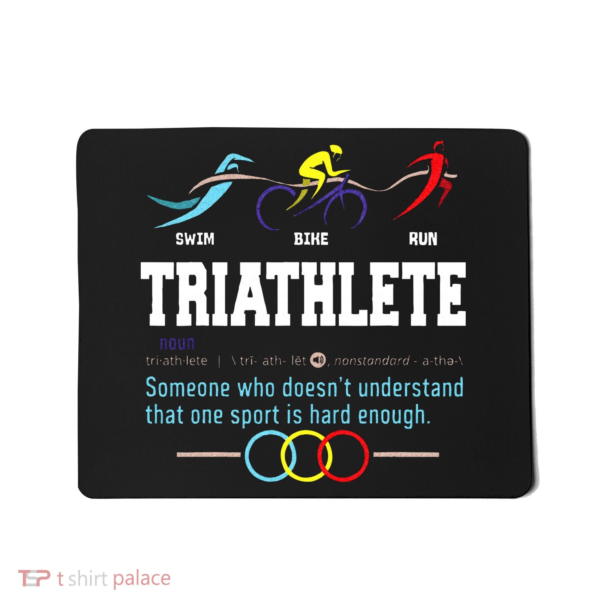 Humorous Triathlon Gift Sports Cycling Running Mousepad