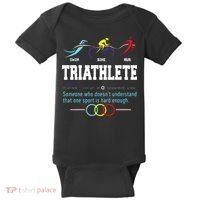 Humorous Triathlon Gift Sports Cycling Running Baby Bodysuit thumb 0