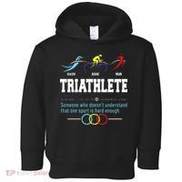 Humorous Triathlon Gift Sports Cycling Running Toddler Hoodie thumb 0