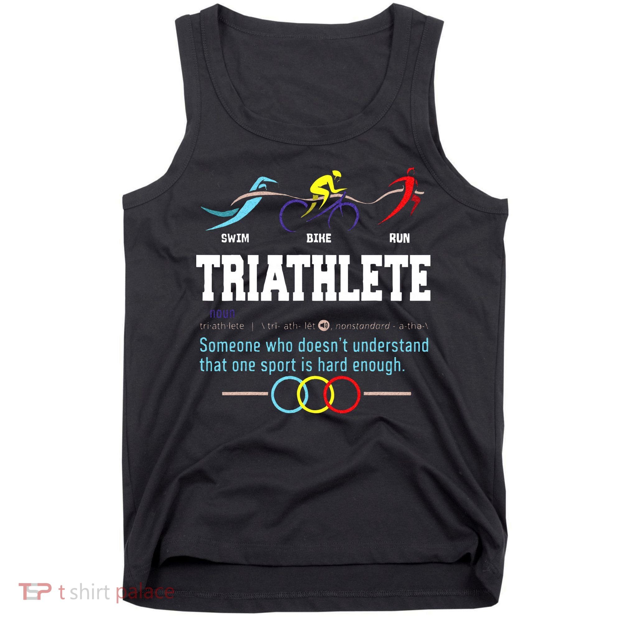Humorous Triathlon Gift Sports Cycling Running Tank Top
