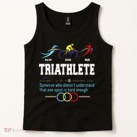 Humorous Triathlon Gift Sports Cycling Running Tank Top thumb 2
