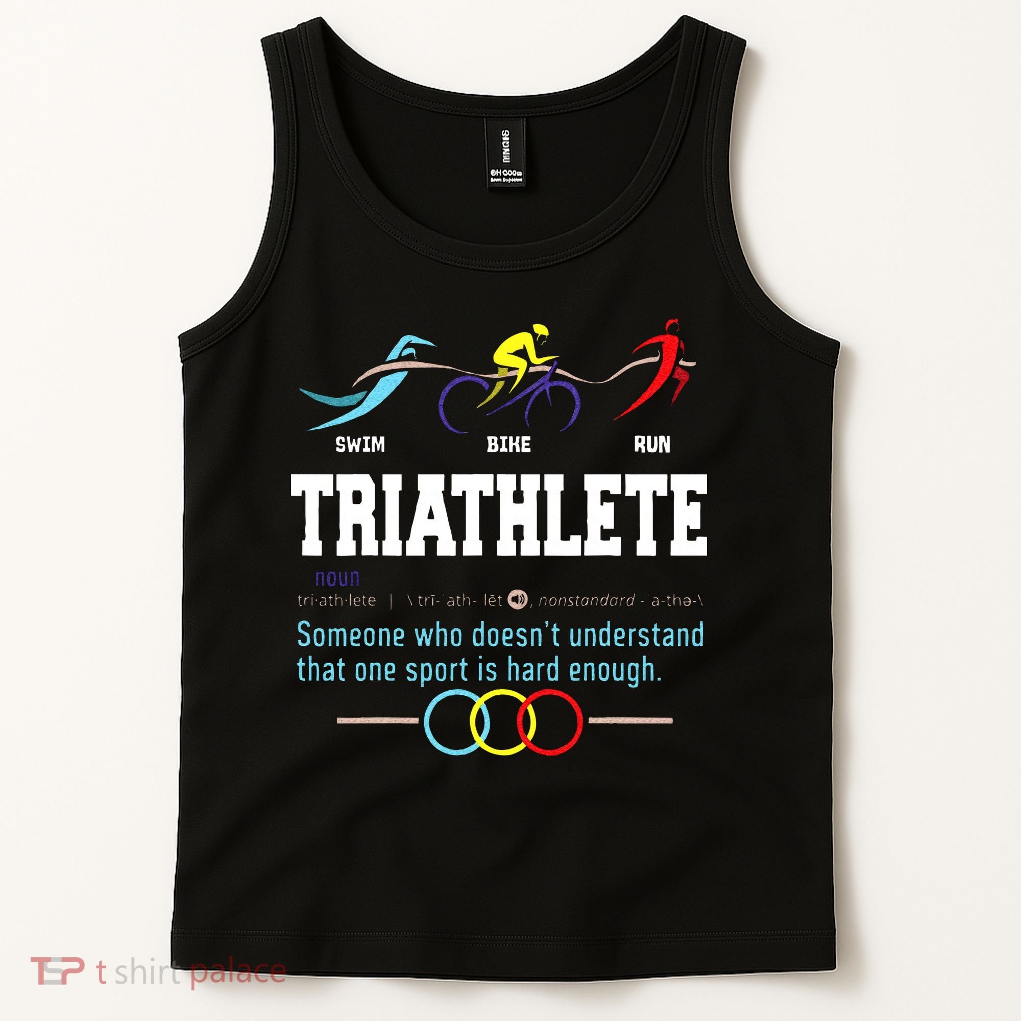 Humorous Triathlon Gift Sports Cycling Running Tank Top