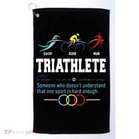 Humorous Triathlon Gift Sports Cycling Running Golf Towel thumb 0