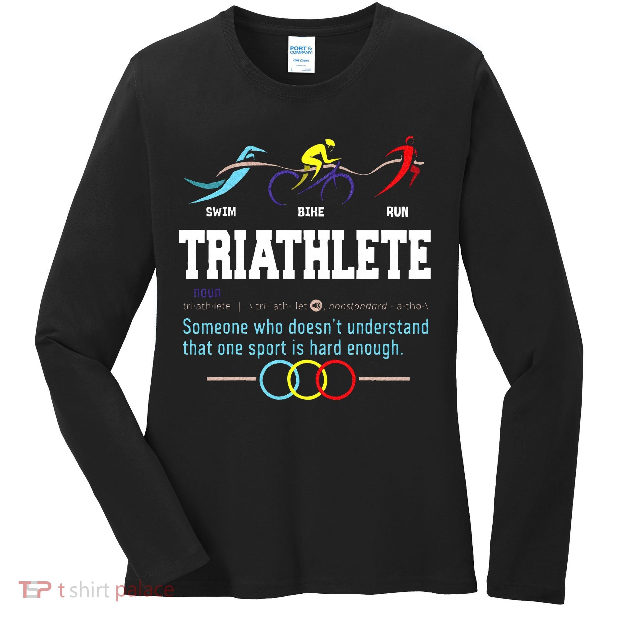 Humorous Triathlon Gift Sports Cycling Running Women's Long Sleeve Shirt