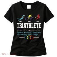Humorous Triathlon Gift Sports Cycling Running Women's T-Shirt thumb 0