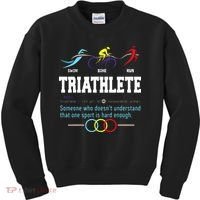 Humorous Triathlon Gift Sports Cycling Running Kids Sweatshirt thumb 0