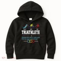Humorous Triathlon Gift Sports Cycling Running Kids Hoodie thumb 0