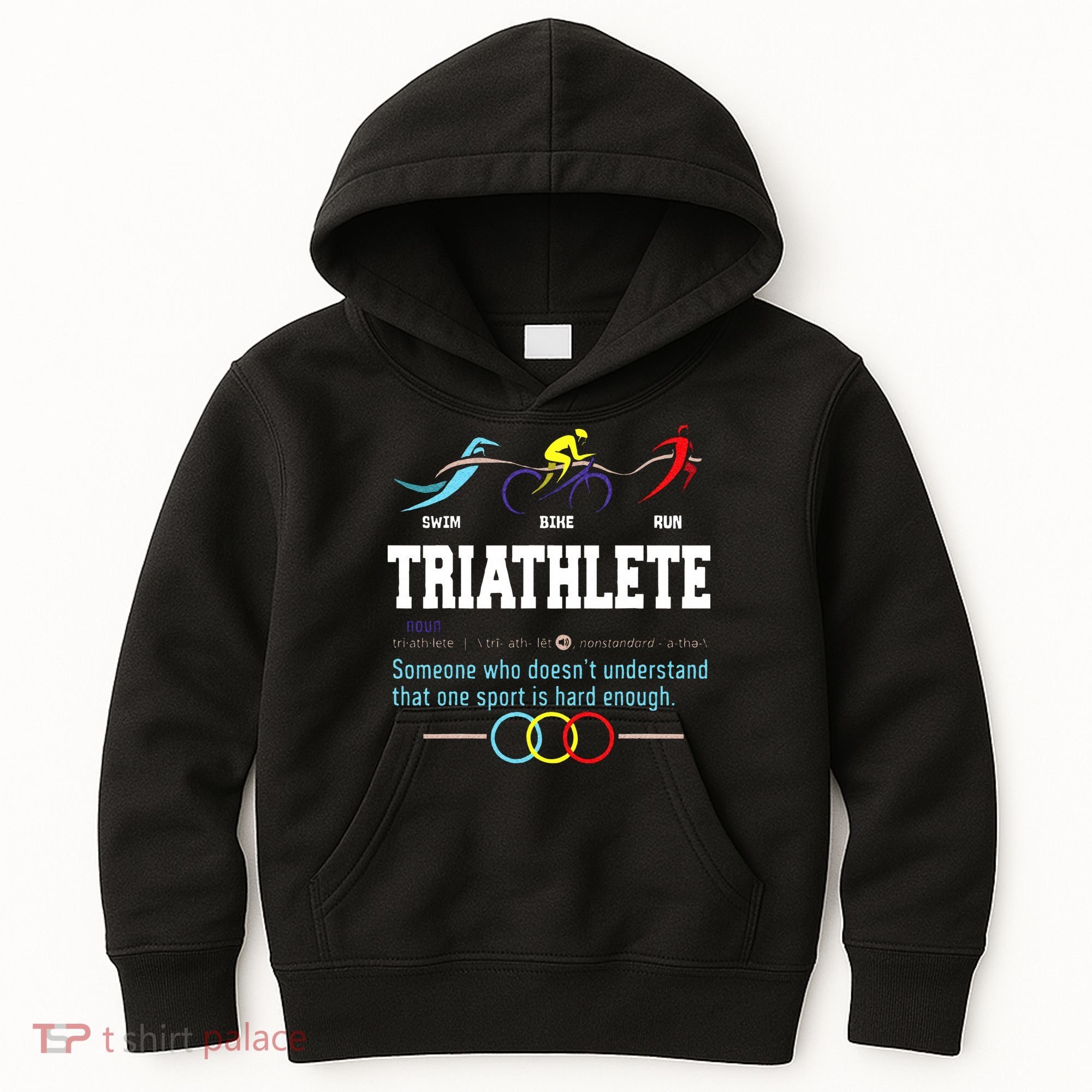 Humorous Triathlon Gift Sports Cycling Running Kids Hoodie