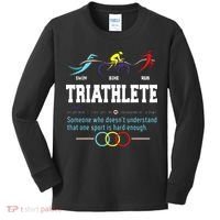 Humorous Triathlon Gift Sports Cycling Running Kids Long Sleeve Shirt thumb 0
