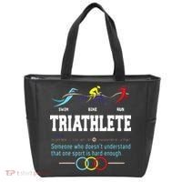 Humorous Triathlon Gift Sports Cycling Running Tote Bag thumb 0