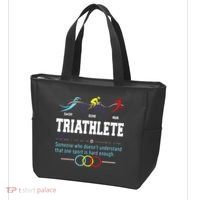 Humorous Triathlon Gift Sports Cycling Running Tote Bag thumb 3