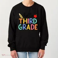 Hello Third Grade Team 3rd Grade Back To School Teacher Women's Sweatshirt thumb 0