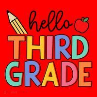 Hello Third Grade Team 3rd Grade Back To School Teacher Santa Hat thumb 1