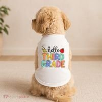 Hello Third Grade Team 3rd Grade Back To School Teacher Doggie Tank thumb 2