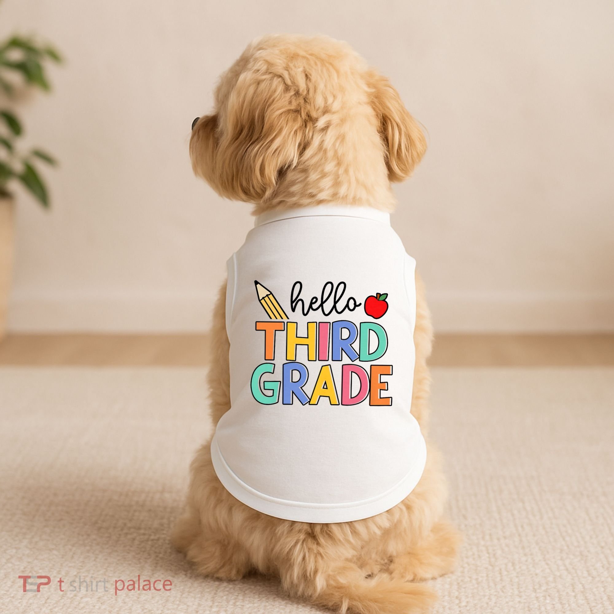 Hello Third Grade Team 3rd Grade Back To School Teacher Doggie Tank