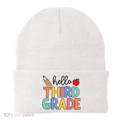 Hello Third Grade Team 3rd Grade Back To School Teacher Beanie
