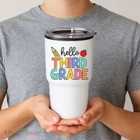 Hello Third Grade Team 3rd Grade Back To School Teacher Tumbler thumb 2