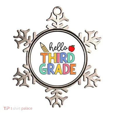 Hello Third Grade Team 3rd Grade Back To School Teacher Ornament