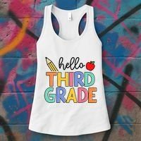 Hello Third Grade Team 3rd Grade Back To School Teacher Women's Tank Top thumb 3
