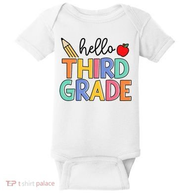 Hello Third Grade Team 3rd Grade Back To School Teacher Baby Bodysuit