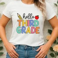 Hello Third Grade Team 3rd Grade Back To School Teacher Women's T-Shirt thumb 2