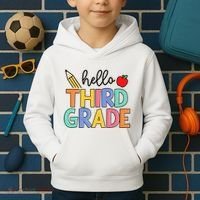 Hello Third Grade Team 3rd Grade Back To School Teacher Kids Hoodie thumb 2