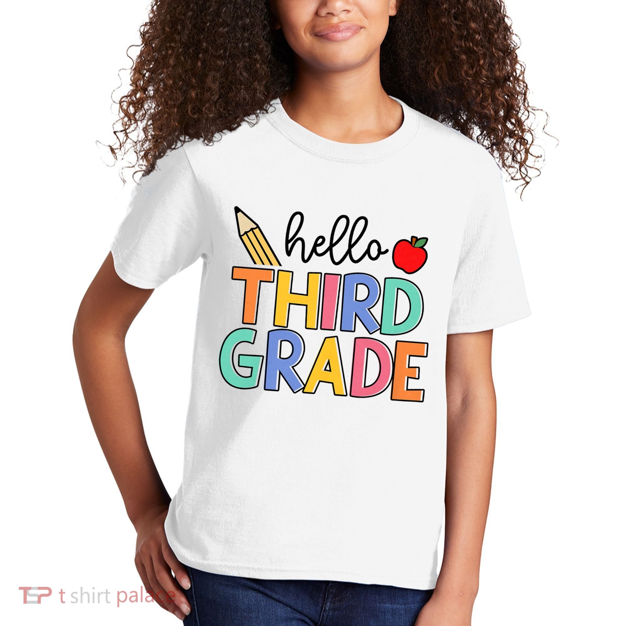 Hello Third Grade Team 3rd Grade Back To School Teacher Kids T-Shirt