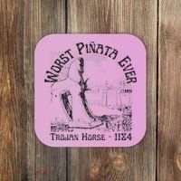 History Teacher Greek Mythology, History Lover Trojan Horse Coaster thumb 0