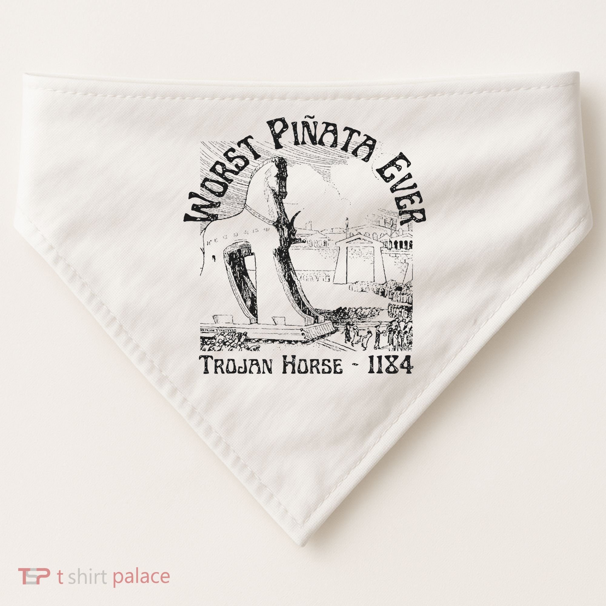 History Teacher Greek Mythology, History Lover Trojan Horse USA-Made Doggie Bandana