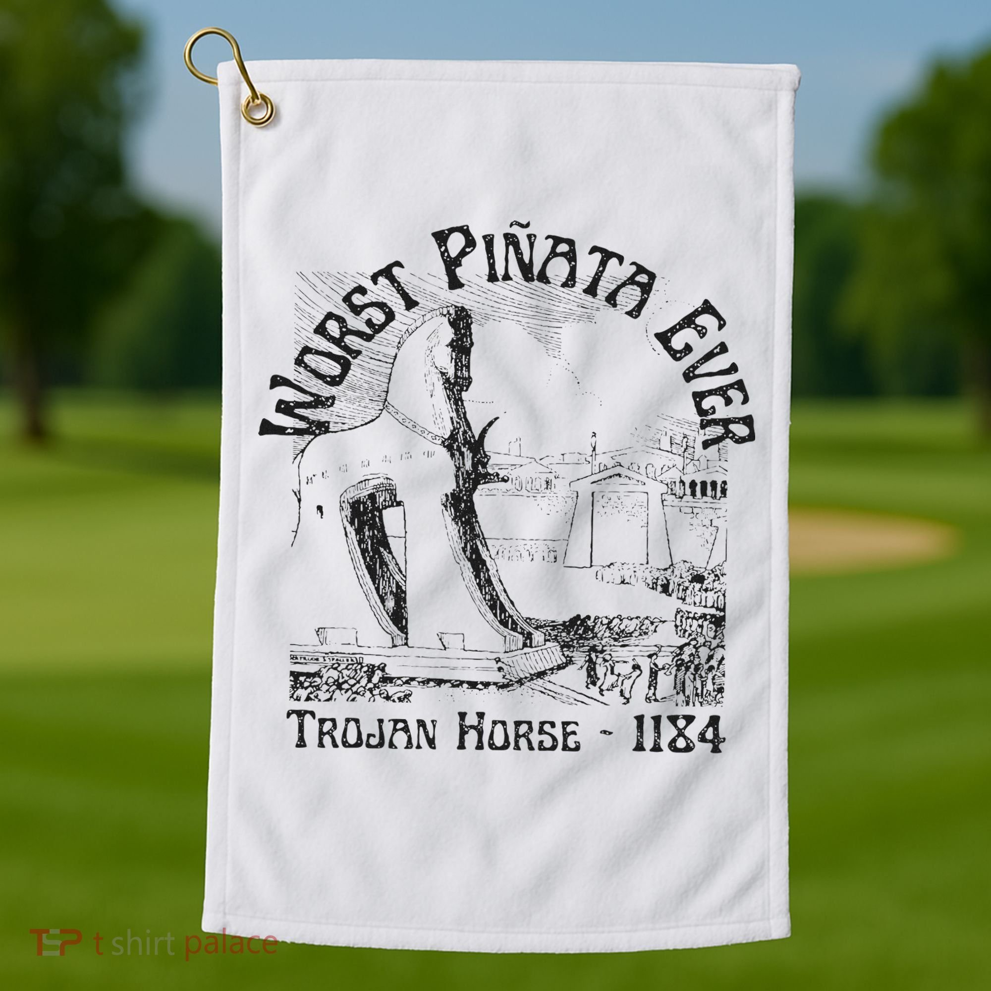 History Teacher Greek Mythology, History Lover Trojan Horse Golf Towel