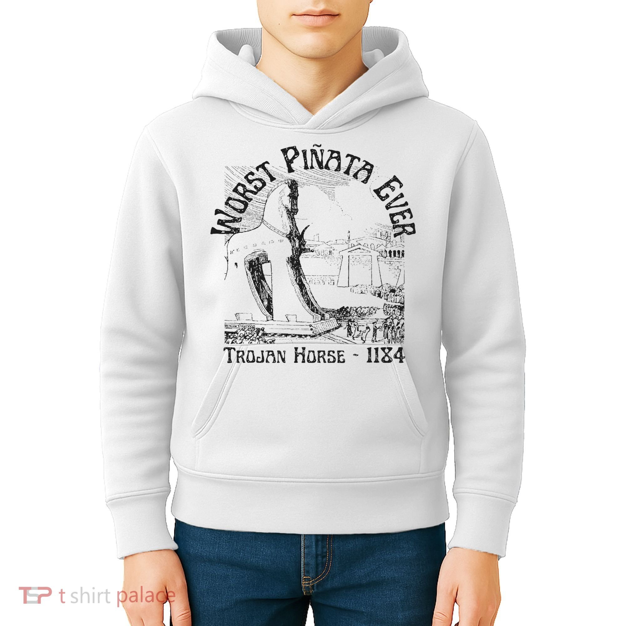 History Teacher Greek Mythology, History Lover Trojan Horse Kids Hoodie
