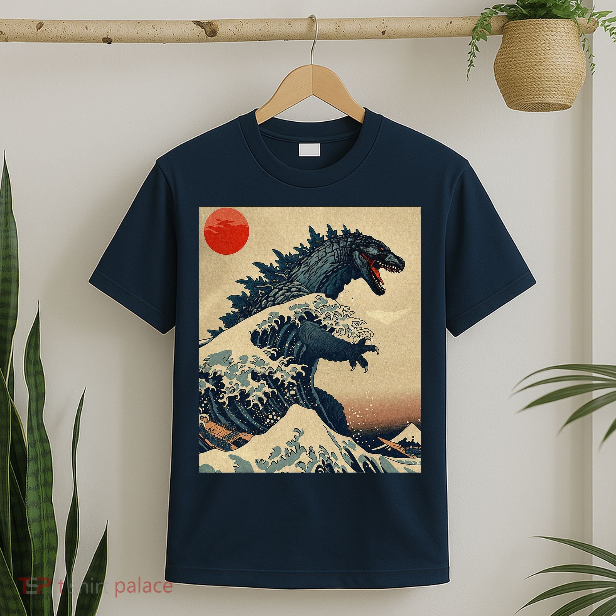 Hokusai The Great Kaiju Off Kanagawa Vintage Japanese Art T-Shirt