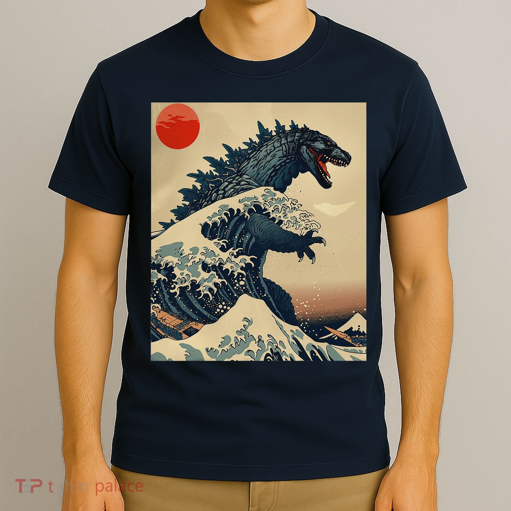Hokusai The Great Kaiju Off Kanagawa Vintage Japanese Art T-Shirt