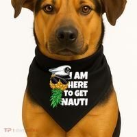 Here To Get Nauti Cruise Boat Upside Down Pineapple Swinger USA-Made Doggie Bandana thumb 1