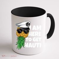 Here To Get Nauti Cruise Boat Upside Down Pineapple Swinger Coffee Mug thumb 1