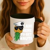 Here To Get Nauti Cruise Boat Upside Down Pineapple Swinger Coffee Mug thumb 3