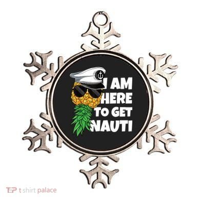 Here To Get Nauti Cruise Boat Upside Down Pineapple Swinger Ornament