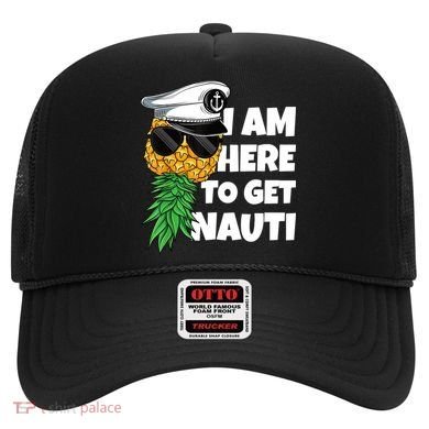 Here To Get Nauti Cruise Boat Upside Down Pineapple Swinger Hat