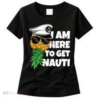 Here To Get Nauti Cruise Boat Upside Down Pineapple Swinger Women's T-Shirt thumb 0
