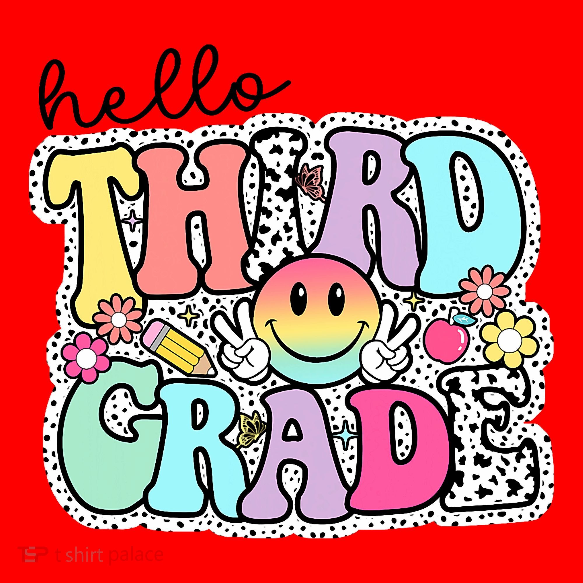 Hello Third Grade Team 3rd Grade Girl Teacher Back To School Santa Hat