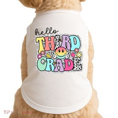 Hello Third Grade Team 3rd Grade Girl Teacher Back To School Doggie Tank