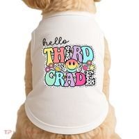 Hello Third Grade Team 3rd Grade Girl Teacher Back To School Doggie Tank thumb 0